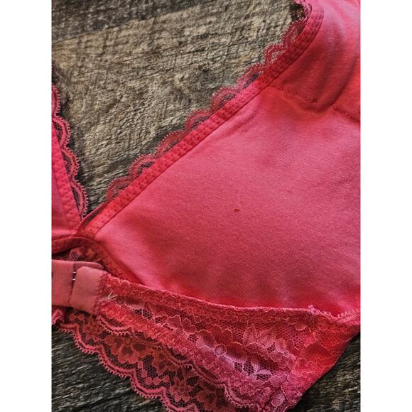 Gilly Hicks hot pink lace bralette bra top halter with pads NEW womens small - Picture 5 of 5